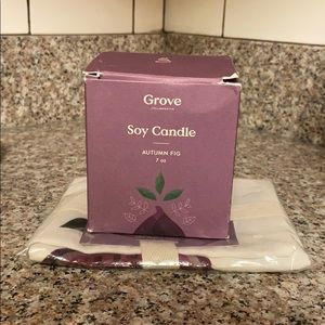 NEW Grove Collaborative Autumn fig candle & towel